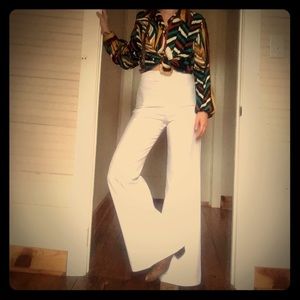 Vintage High Waisted White Pants